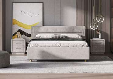 Кровать Madrid 180х200 серо-бежевого цвета без основания и подъемного механизма 