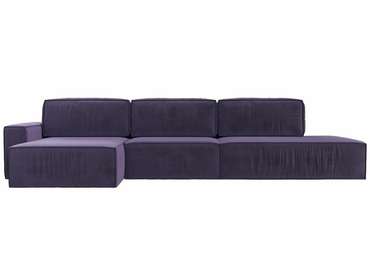 Угловой диван-кровать Прага модерн лонг темно-фиолетового цвета левый угол