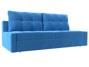 Прямой диван-кровать Мартин голубого цвета