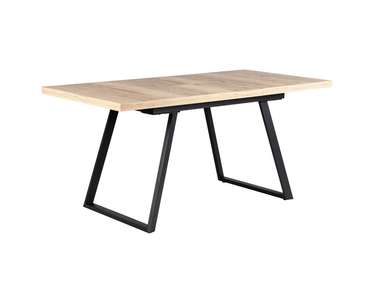 Раздвижной обеденный стол Пеле 140 бежево-черного цвета