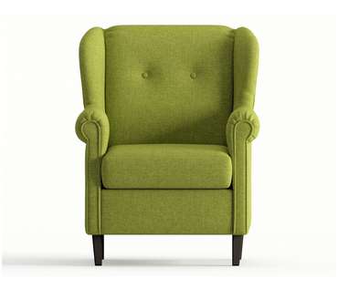 Кресло из рогожки Леон зеленого цвета