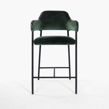 Полубарный стул Ливорно темно-зеленого цвета