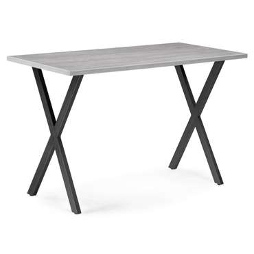 Обеденный стол Алеста Лофт серого цвета на черных ножках