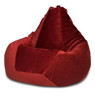 Кресло-мешок Груша L в обивке из микровельвета бордового цвета