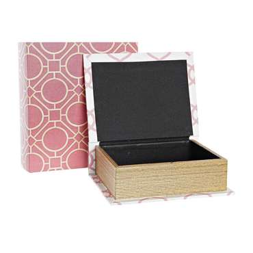 Шкатулки Коробка DKD Home Decor Буклет Полотно Деревянный 20 x 8 x 26 cm (2 штук)