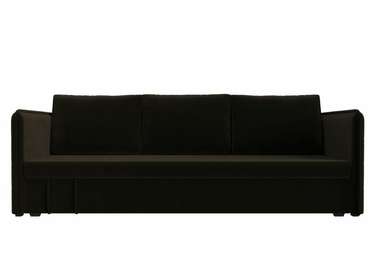 Прямой диван-кровать Слим коричневого цвета