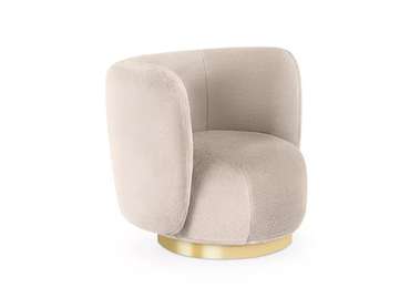 Кресло Lucca бежевого цвета с золотым основанием 