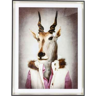 Принт Mr Antelope 65х85 серо-бежевого цвета