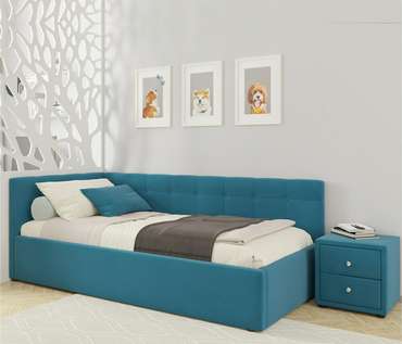 Кровать Colibri 80х160 с подъемным механизмом синего цвета