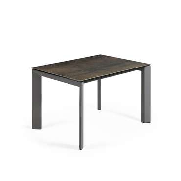 Раздвижной обеденный стол Atta 120 темно-серого цвета с белым основанием