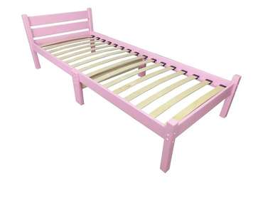Кровать Компакт сосновая с ортопедическим основанием 90х190 розового цвета