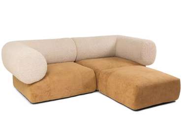 Угловой модульный диван Trevi коричнево-бежевого цвета