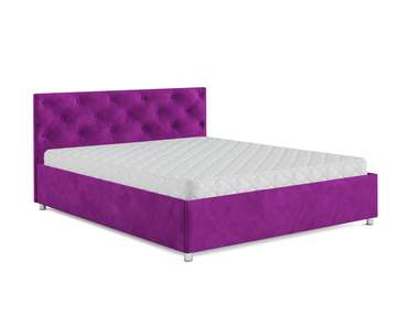 Кровать Классик 140х190 фиолетового цвета с подъемным механизмом (микровельвет)