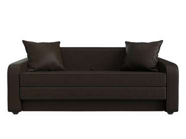 Диван-кровать Лига 013 темно-коричневого цвета (экокожа)