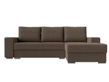 Угловой диван-кровать Дрезден бежево-коричневого цвета правый угол