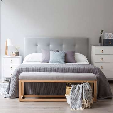 Кровать Harmony 200x200 серого цвета