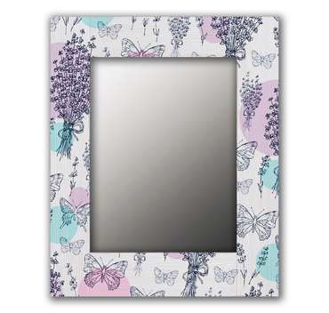 Настенное зеркало Нежная лаванда 50х65 белого цвета