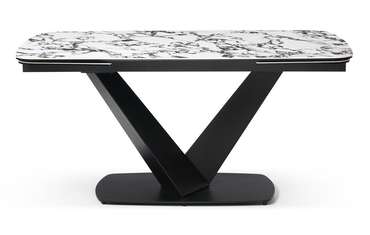 Раздвижной обеденный стол Victoria 160х90 бело-серого цвета