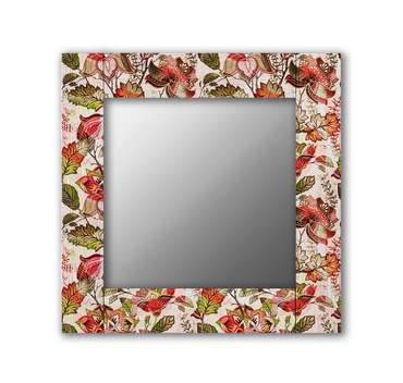Настенное зеркало Цветы Прованс 50х65 красного цвета