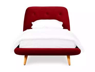 Кровать Loa 90х200 бордового цвета