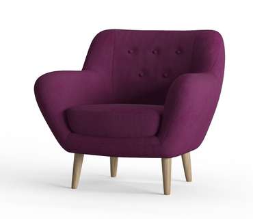 Кресло Cloudy в обивке из велюра фиолетового цвета