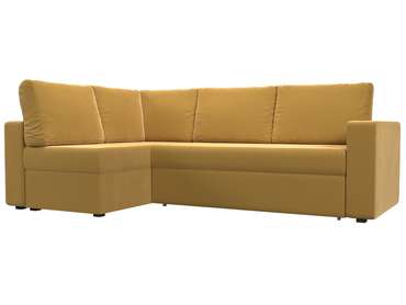 Угловой диван-кровать Оливер желтого цвета левый угол