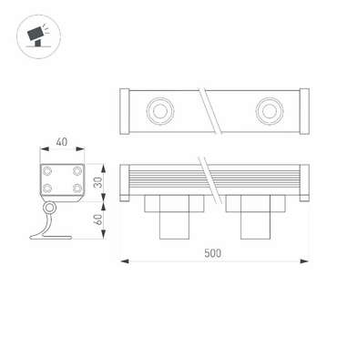 Прожектор Line wallwasher 052892 (стекло, цвет прозрачный)