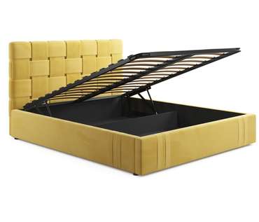 Кровать Tiffany 160х200 с подъемным механизмом желтого цвета