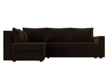 Угловой диван-кровать Мансберг коричневого цвета левый угол