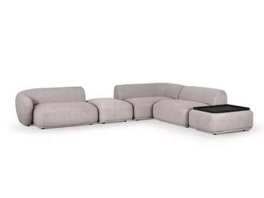 Угловой модульный диван Fabro серо-бежевого цвета
