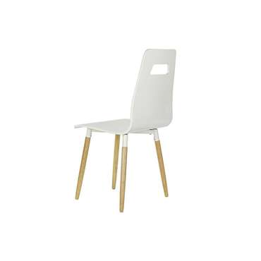 Обеденный стул 43 x 50 x 88 cm Деревянный Белый Резиновый Светло-коричневый