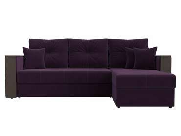 Угловой диван-кровать Валенсия фиолетового цвета правый угол