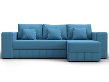 Угловой диван-кровать Лига-076 голубого цвета