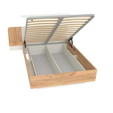 Кровать Астра 160х200 серо-бежевого цвета с подъемным механизмом и одним ящиком 