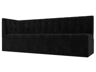 Угловой диван-кровать Бриз черного цвета с углом слева