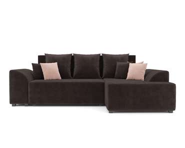Угловой диван-кровать Каскад коричневого цвета правый угол