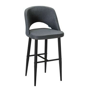 Барный стул Lars серого цвета с черными ножками