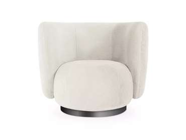 Кресло Lucca вращающееся белого цвета с основанием черного цвета