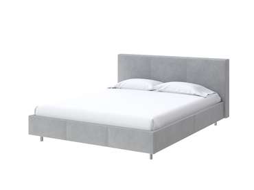 Кровать Novo 160х200 в обивке из велюра серого цвета