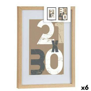 Фоторамка Натуральный Cтекло Деревянный MDF 32,5 x 2,5 x 42,5 cm (6 штук)