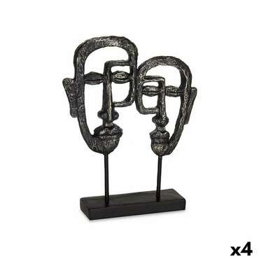 Декоративная фигура Лицо Чёрный 27 x 32,5 x 10,5 cm (4 штук)