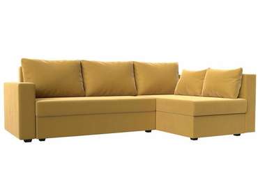 Угловой диван-кровать Мансберг желтого цвета правый угол