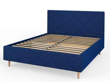 Кровать Афина-1 180х200 синего цвета с подъемным механизмом