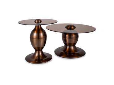 Набор из двух журнальных столиков Cassie коричневого цвета