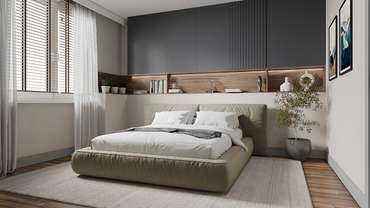 Кровать Латона-3 140х200 бежевого цвета