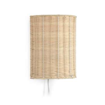 Kimjit rattan wall sconce with natural finish