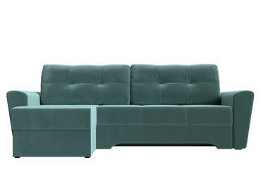 Угловой диван-кровать Амстердам бирюзового цвета левый угол