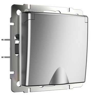Розетка влагозащ. с зазем. с защит. крышкой и шторками серебряный матовый W1171265 Встраиваемые механизмы серебряный матовый