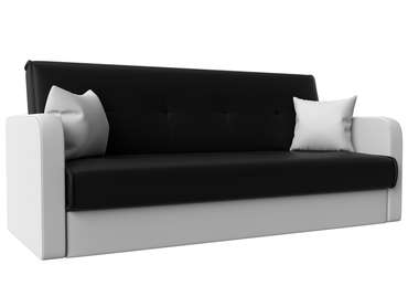 Диван-кровать Надежда черно-белого цвета (экокожа)