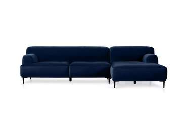 Угловой диван Portofino в обивке из велюра темно-синего цвета